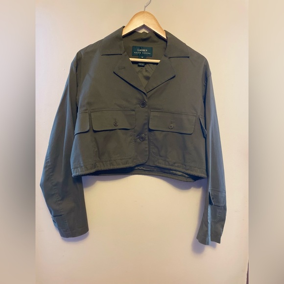 NWOT Lauren by Ralph Lauren (green label) utility cropped jacket - Picture 1 of 6